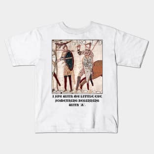 Bayeux Tapestry - I Spy With My Little Eye Something Beginning With 'A' Kids T-Shirt